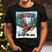 Bigfoot Squatchin 'à travers la neige de Noël