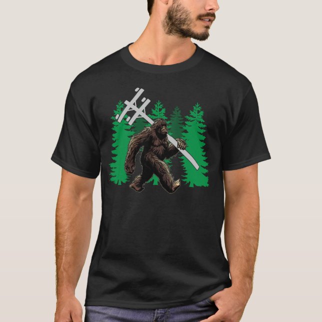T-shirt Bigfoot tenant ligne de colonne électrique (Devant)