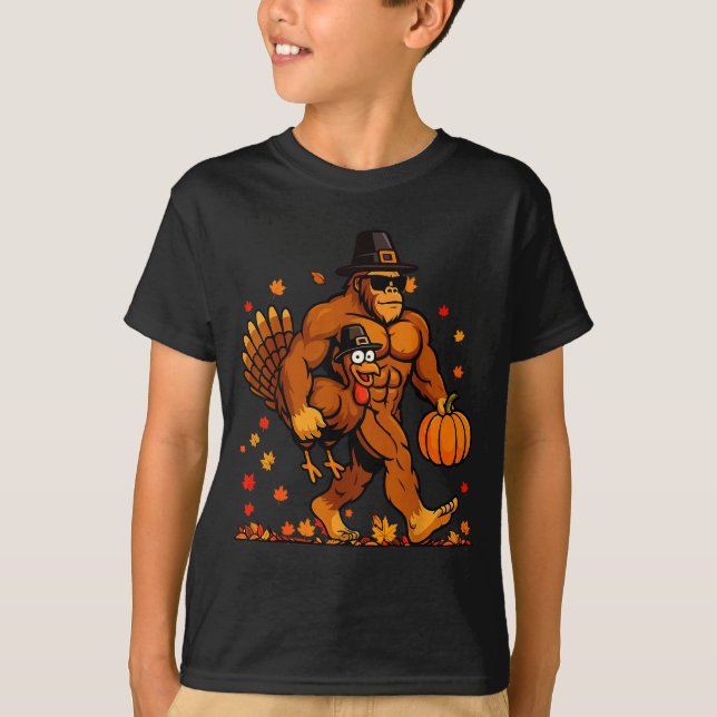 T-shirt Bigfoot Thanksgiving Turkey Funny Thanksgiving Sas (Devant)