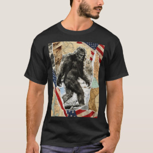 T-shirt Bigfoot usa drapeau américain sasquatch patriotiqu