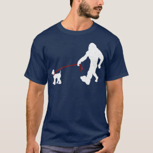T-shirt Bigfoot Walking Airedale Terrier Funny Bigfoot amp
