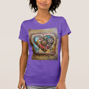 T-shirt Bijoux et cœur de verre teinté Série Steampunk