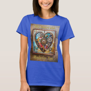 T-shirt Bijoux Et Vitrail Coeur Série Steampunk