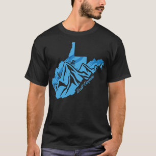 T-shirt Bike West Virginia State Outline Blues Mountain Bi