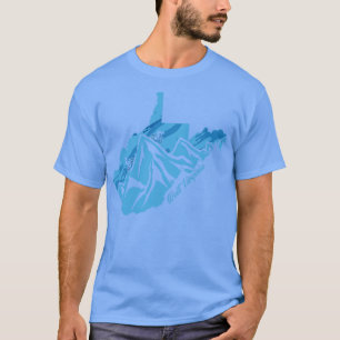 T-shirt Bike West Virginia State Outline Blues Mountain Bi