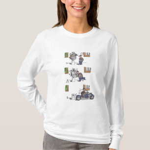 T-shirt Biker Au Musée, femme chemise blanche à manches lo
