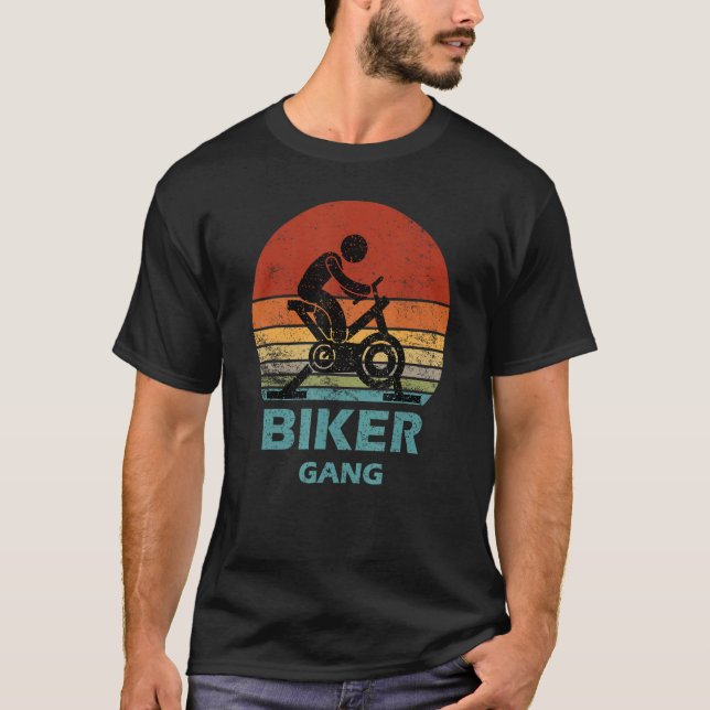 T-shirt Biker Gang  Spin Saying Gym Workout Spinning Class (Devant)