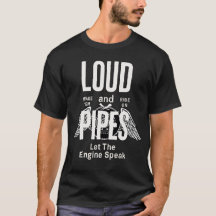 T-Shirt Biker Loud Pipes Moto Vintage