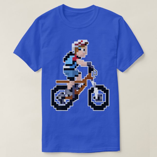 T-shirt Biker Mountainbiker Pixel Art Retro Style de jeu (Design devant)