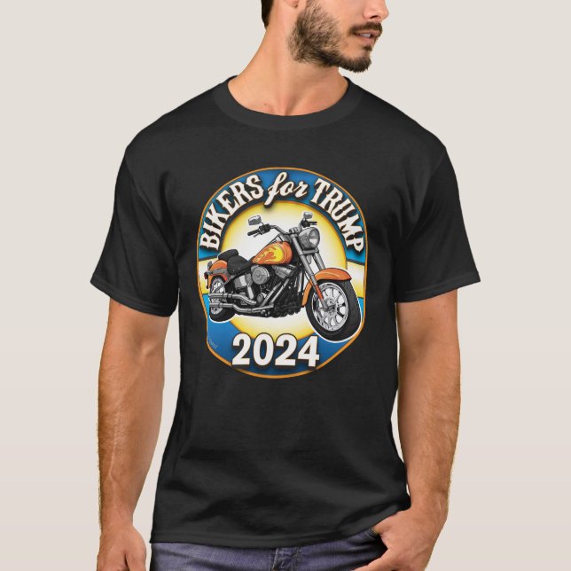 T-shirt Bikers Pour Trump 2024 - Cyclisme Patriotique (Devant)