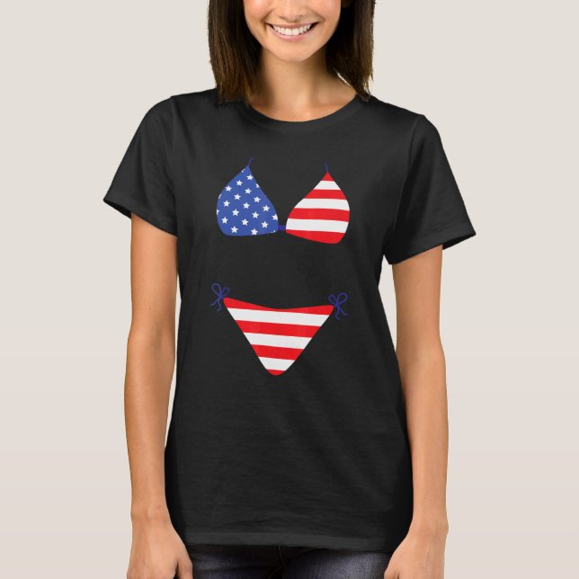T-shirt Bikini Couvrir Le Costume De Bain 4 juillet Americ (Devant)