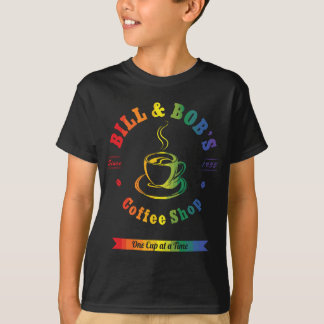 T-shirt Bill et Bobs Café Shop LGBT AA Sober Recovery G