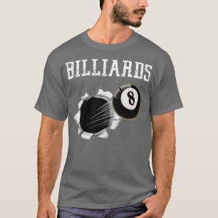 T-shirt Billard, 8 balles, requin de la piscine, Sports pa