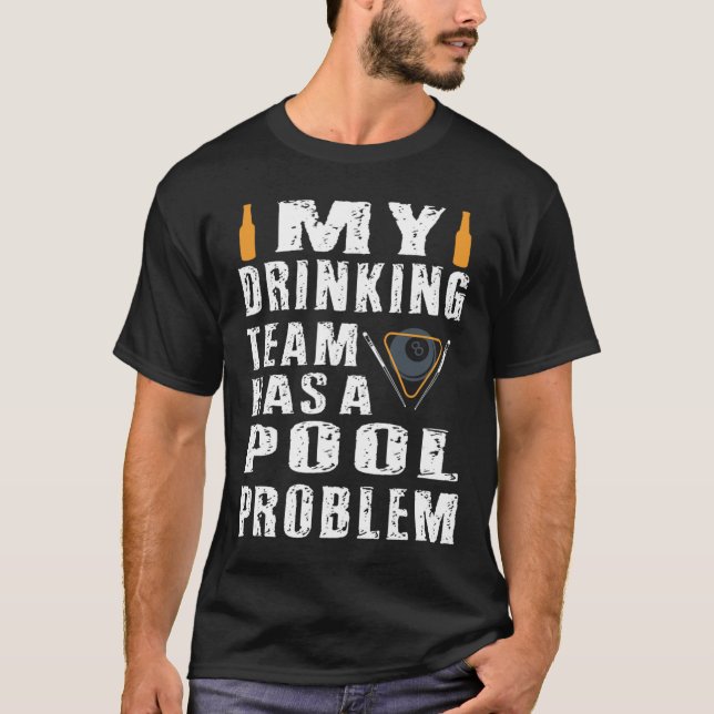 T-shirt Billard Amusant T Shirt Mon Équipe De Boissons A U (Devant)