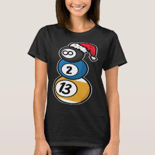 T-shirt Billard Bonhomme de neige de Noël avec billes de b