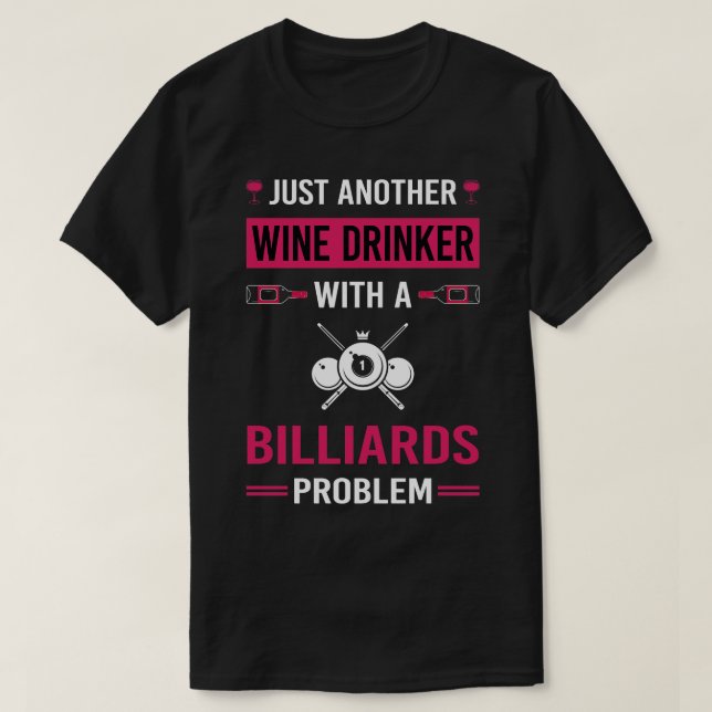 T-shirt Billard de buveur de vin (Design devant)