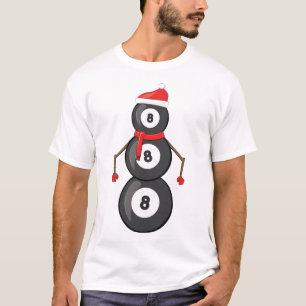 T-shirt Billard de Noël drôle Snowman