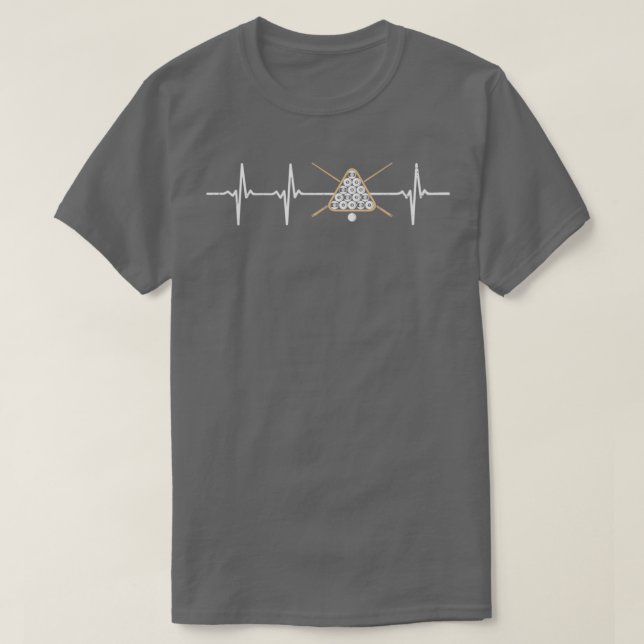 T-shirt Billard Heartbeat Pool Player Cadeau (Design devant)