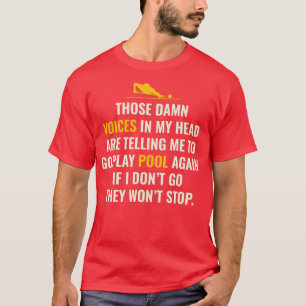 T-shirt Billard Jeu Pool Joueur Cue Ball Sport Funny Sa