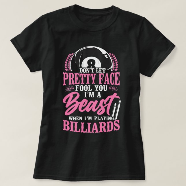 T-shirt Billard Lecteur Bal Papa Maman 8 Bal 9 Bal M (Design devant)