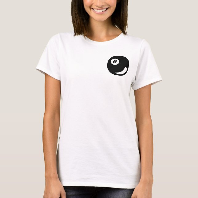 T-shirt Billard noir de 8 billards de billard (Devant)