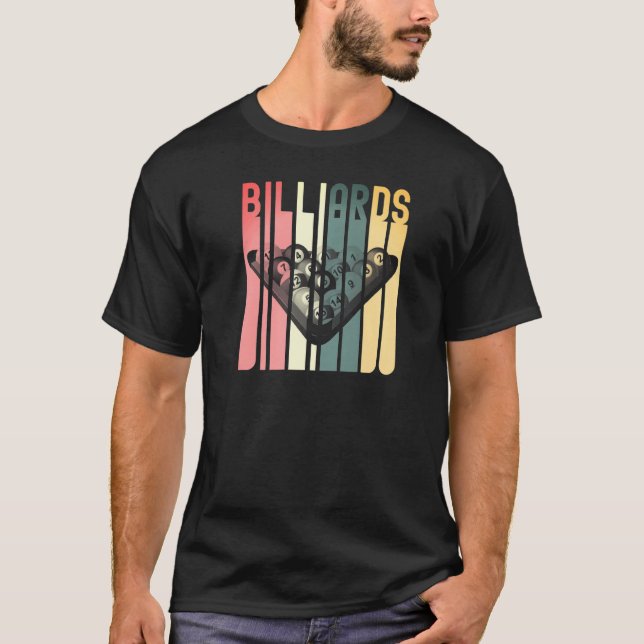 T-shirt Billard Pool Bar Sports Retro 8 Ball Stick Playe (Devant)