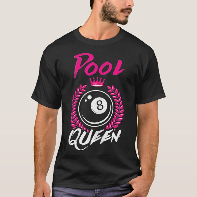 T-shirt Billard Pool Queen Funny Femme Pool Player (Devant)