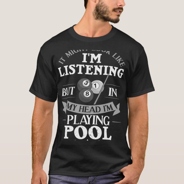 T-shirt Billard Snooker Pool Joueur Sport Competit (Devant)