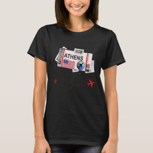 T-shirt Billet d'avion Athènes  Fille d'Athènes Carte d'em