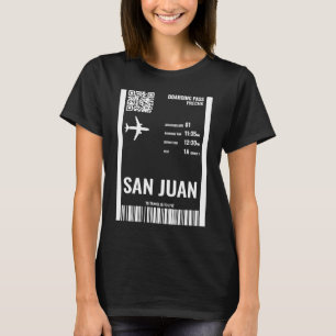T-shirt Billet d'avion San Juan Porto Rico Boarding Pass