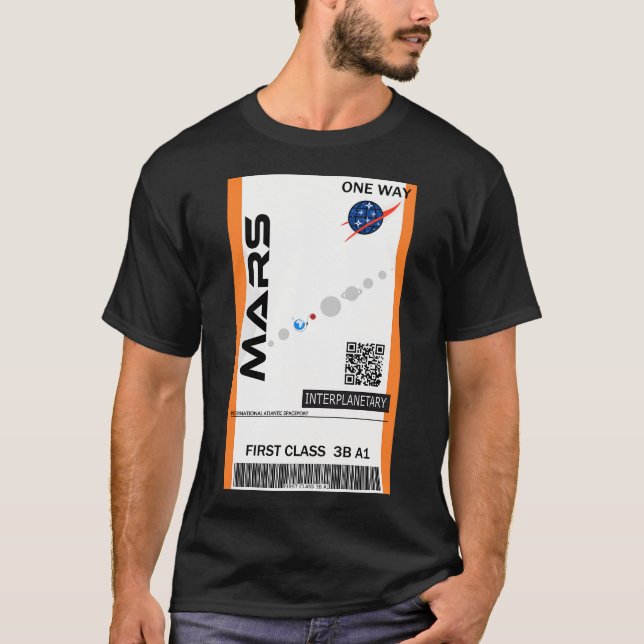 T-shirt Billet Mars Space (Devant)