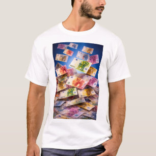 T-shirt Billets de banque Euro flottants – Pluie d'argent