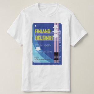 T-shirt Billets de voyage Finlande Helsinki