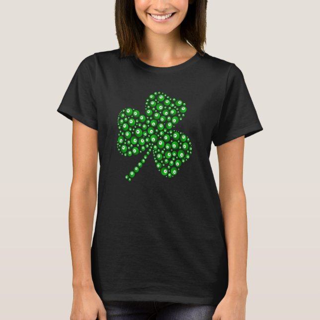T-shirt Billiard Ball Shamrock Leaf St Patrick's Day Men B (Devant)