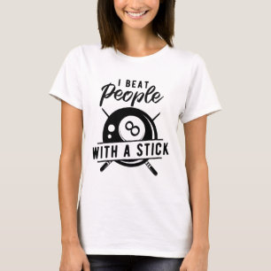 T-shirt Billiard Battre Les Gens Avec Un Bâton Drôle Billi