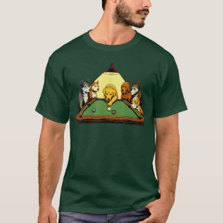 T-shirt Billiard Dogs 8 Ball Billiard Game Pool Player gir