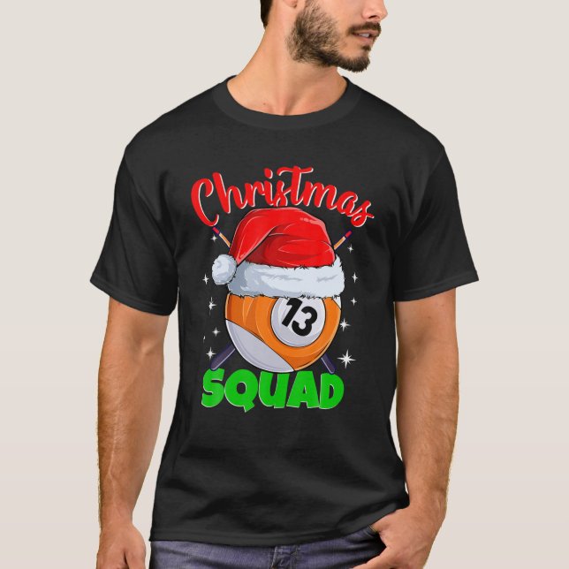 T-shirt Billiards 13 Ball Christmas Squad Balls Billes Bil (Devant)