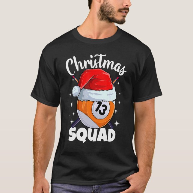 T-shirt Billiards 13 Ball Christmas Squad Balls Billes Bil (Devant)
