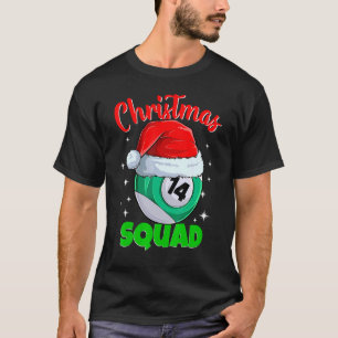 T-shirt Billiards 14 Ball Christmas Squad Balls Billes Bil
