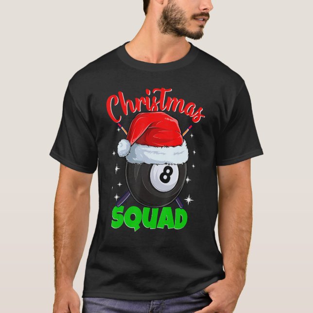 T-shirt Billiards 8 Ball Christmas Squad Pool Balls Billia (Devant)