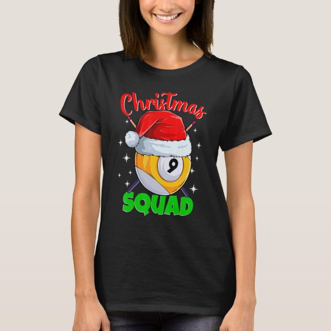 T-shirt Billiards 9 Ball Christmas Squad Pool Balls Billia (Devant)