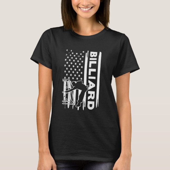 T-shirt Billiards US flag graphic concept (Devant)