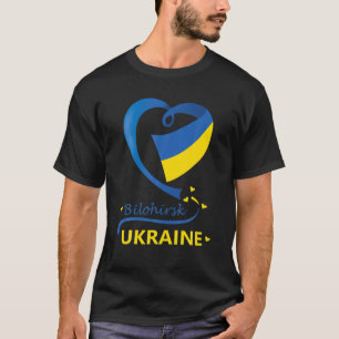 T-shirt Bilohirsk Ukraine Drapeau National Coeur Emblème C