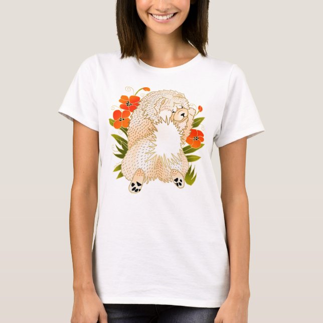 T-shirt BINDI MINGSIE crème chow-FRONT DESIGN choisir styl (Devant)
