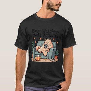 T-shirt Binge Regarder Modie Activé Funny Movie Maratho