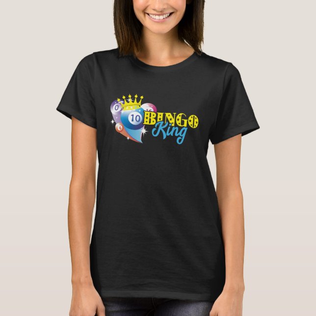 T-shirt Bingo Balls Bingo King Crown Lucky Bingo Player Ga (Devant)