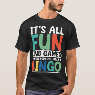 T-shirt Bingo Caller Funky Gambling Lottery Bingo Joueur B
