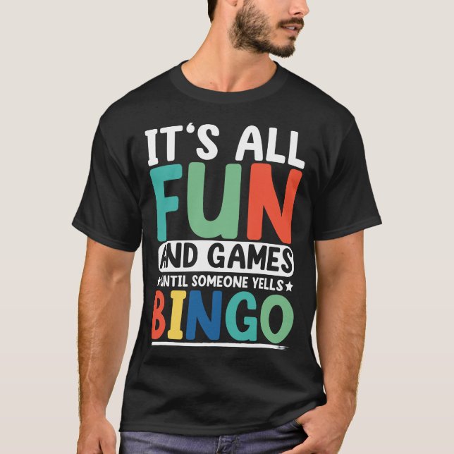 T-shirt Bingo Caller Funky Gambling Lottery Bingo Joueur B (Devant)