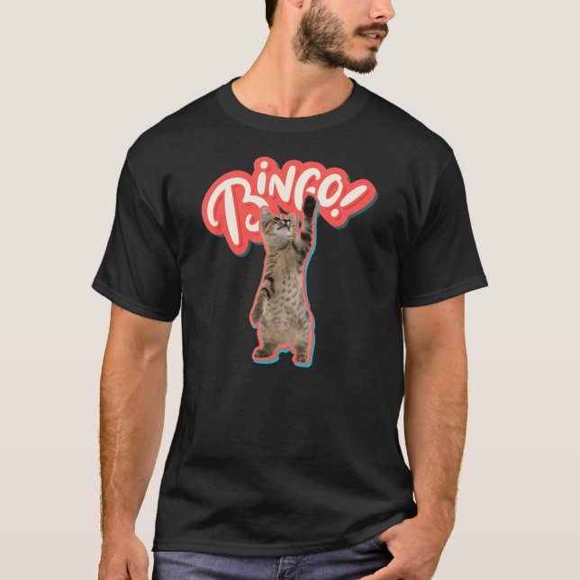 T-shirt Bingo Caller Funny Bingo S Retro Cats Bingo (Devant)