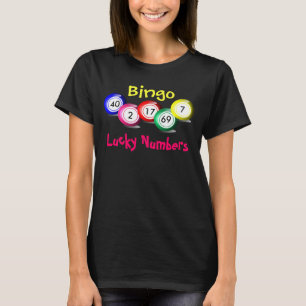 T-shirt Bingo coloré amusant Balls Lucky Numéros Thème